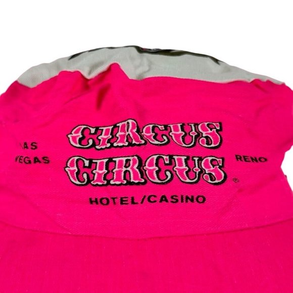 Vintage CIRCUS CIRCUS Hotel Casino LAS VEGAS Painters Cap Pink White Snapback - Picture 2 of 10